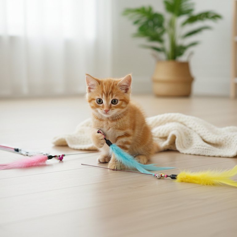 Feather Teaser Wand Cat Toy
