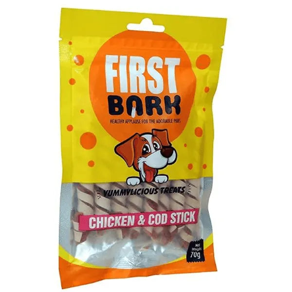 First Bark Chicken & Cod Stick Dog Treats - 70 g