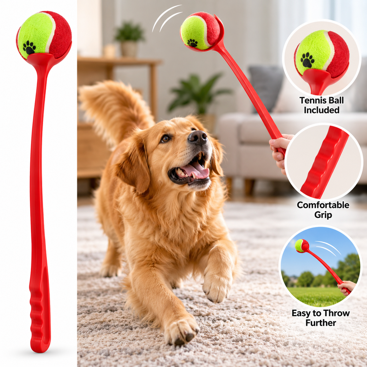 Dog Ball Launcher Toy with Tennis Ball