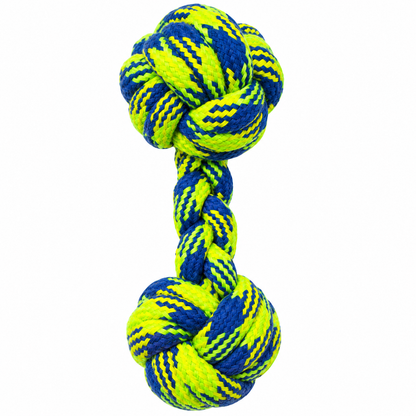 Dog Rope Dumbbell Toy - Double Ball Tug Toy