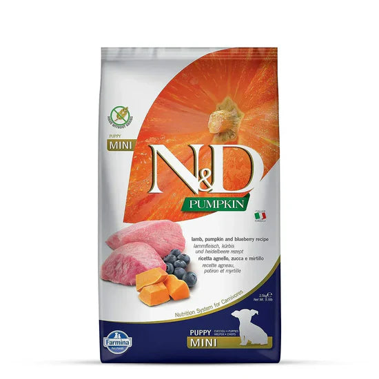 Farmina N&D Pumpkin Dog Food Lamb Puppy Mini 800g Bag