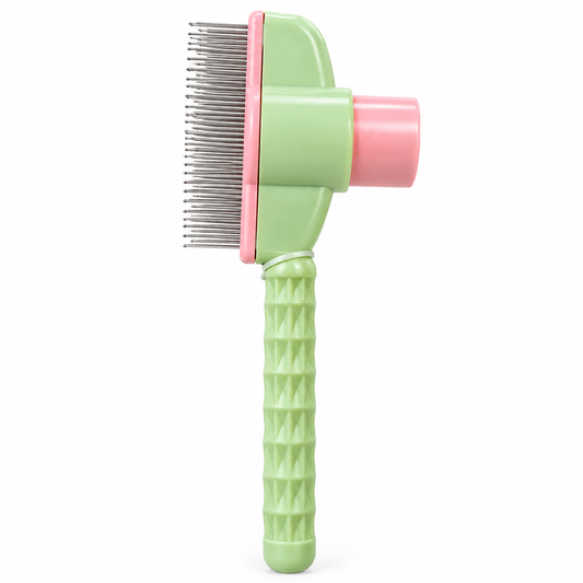 Pet Slicker Brush for Dogs & Cats - Mint Green & Pink