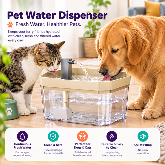 Pet Water Dispenser Fountain for Dogs & Cats