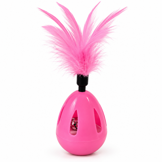 Pink Feather Cat Toy with Bell