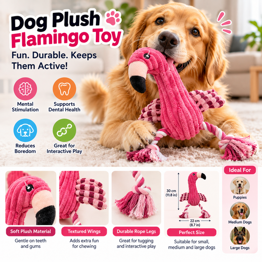Dog Plush Flamingo Toy
