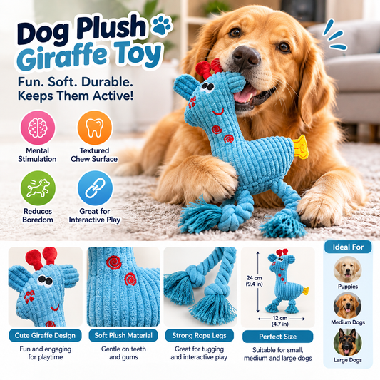 Dog Plush Giraffe Toy