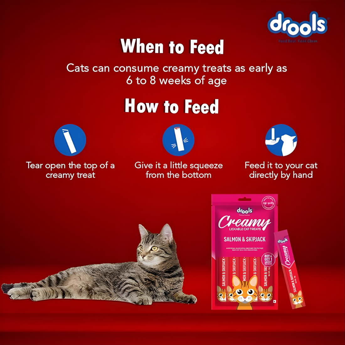 Drools Creamy Salmon & Skipjack 5 Sticks Cat Treats