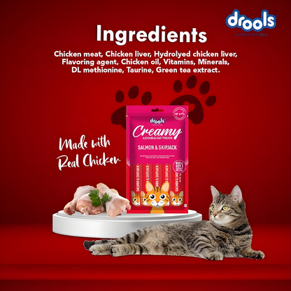 Drools Creamy Salmon & Skipjack 5 Sticks Cat Treats