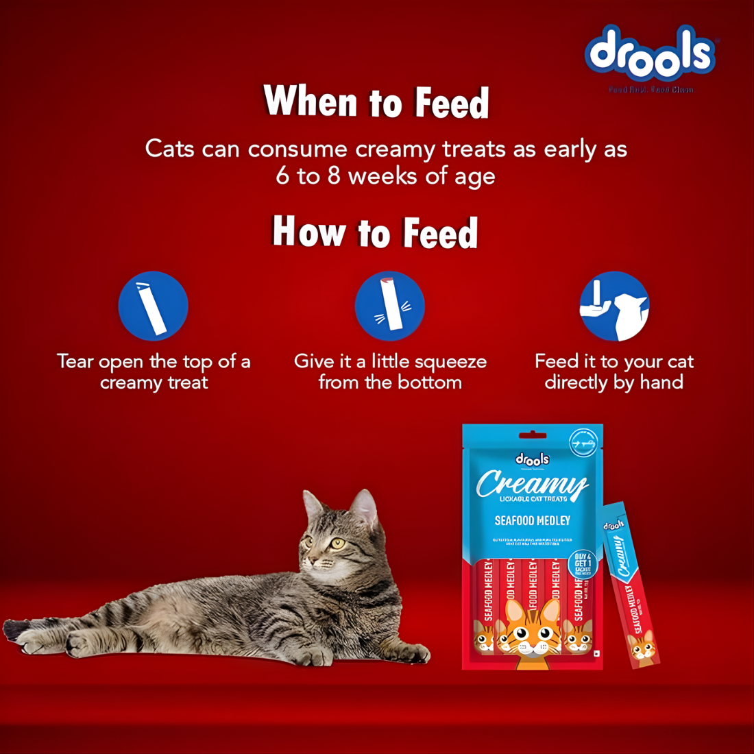 Drools Creamy Seafood Medley 5 Sticks Cat Treat