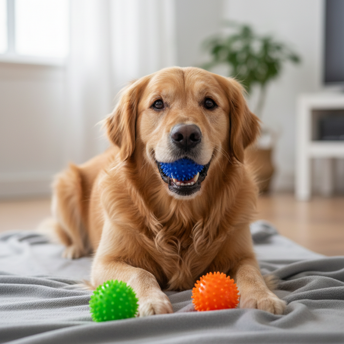 Durable Bright Colored Spiked Dog Ball