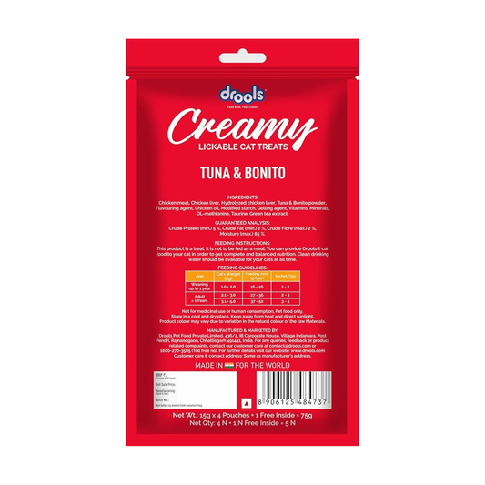 Drools Creamy Tuna & Bonito 5 Sticks Cat Treats