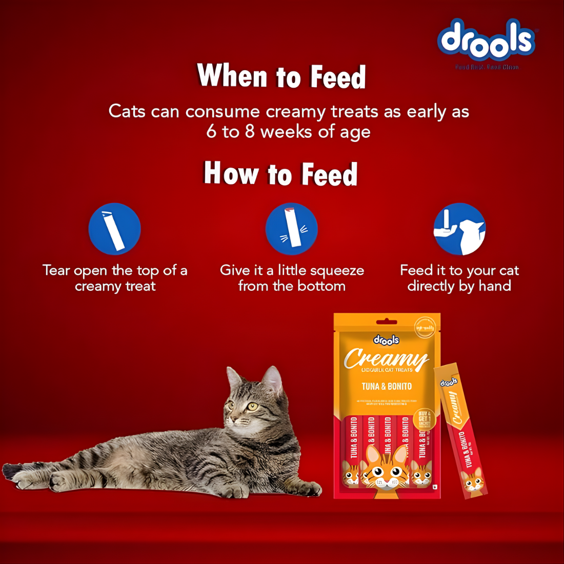 Drools Creamy Tuna & Bonito 5 Sticks Cat Treats