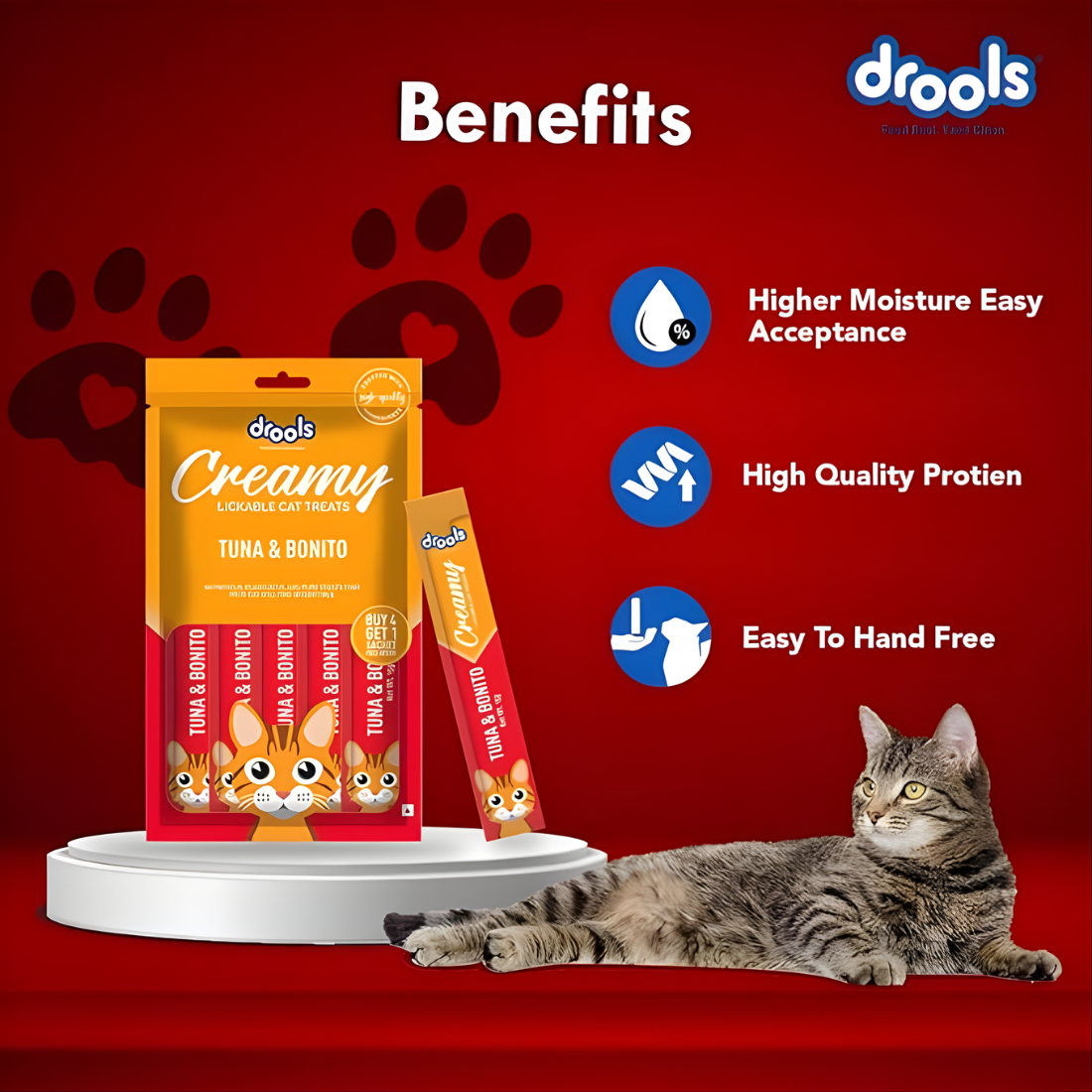 Drools Creamy Tuna & Bonito 5 Sticks Cat Treats