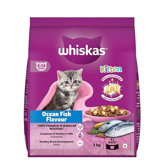 Whiskas Kitten Dry Cat Food (2-12 Months) – Ocean Fish Flavour