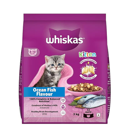 Whiskas Kitten Dry Cat Food (2-12 Months) – Ocean Fish Flavour
