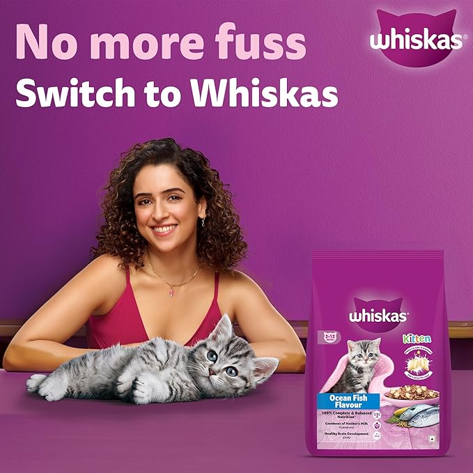 Whiskas Kitten Dry Cat Food (2-12 Months) – Ocean Fish Flavour