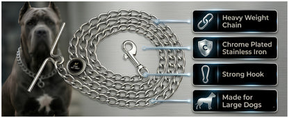 Heavy Duty Silver Grind Metal Chain Dog Leash | Chew Proof Pack