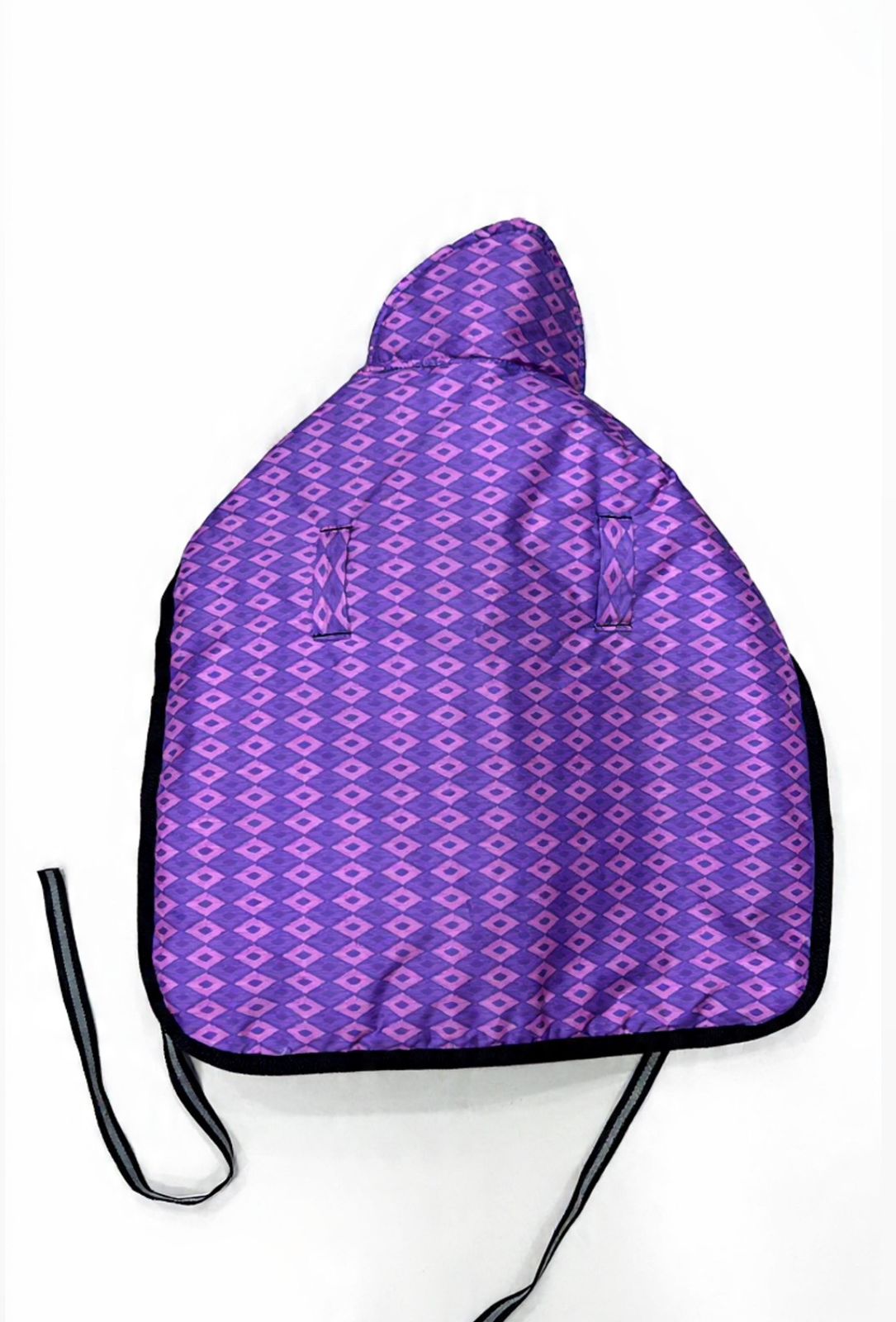 Diamond Striped Puffer Jacket Purple