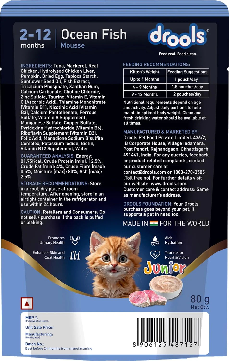 Drools Ocean Fish Mousse Kitten Gravy - 80 g