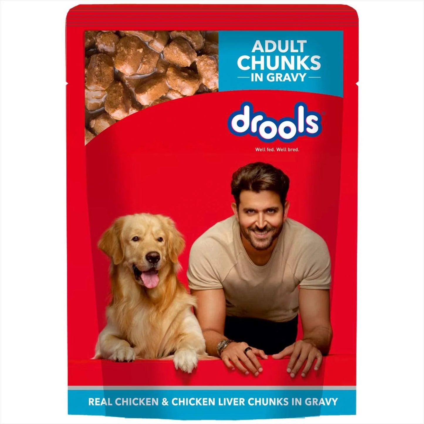 Drools Adult Real Chicken & Chicken Liver Chunks Wet Dog Food