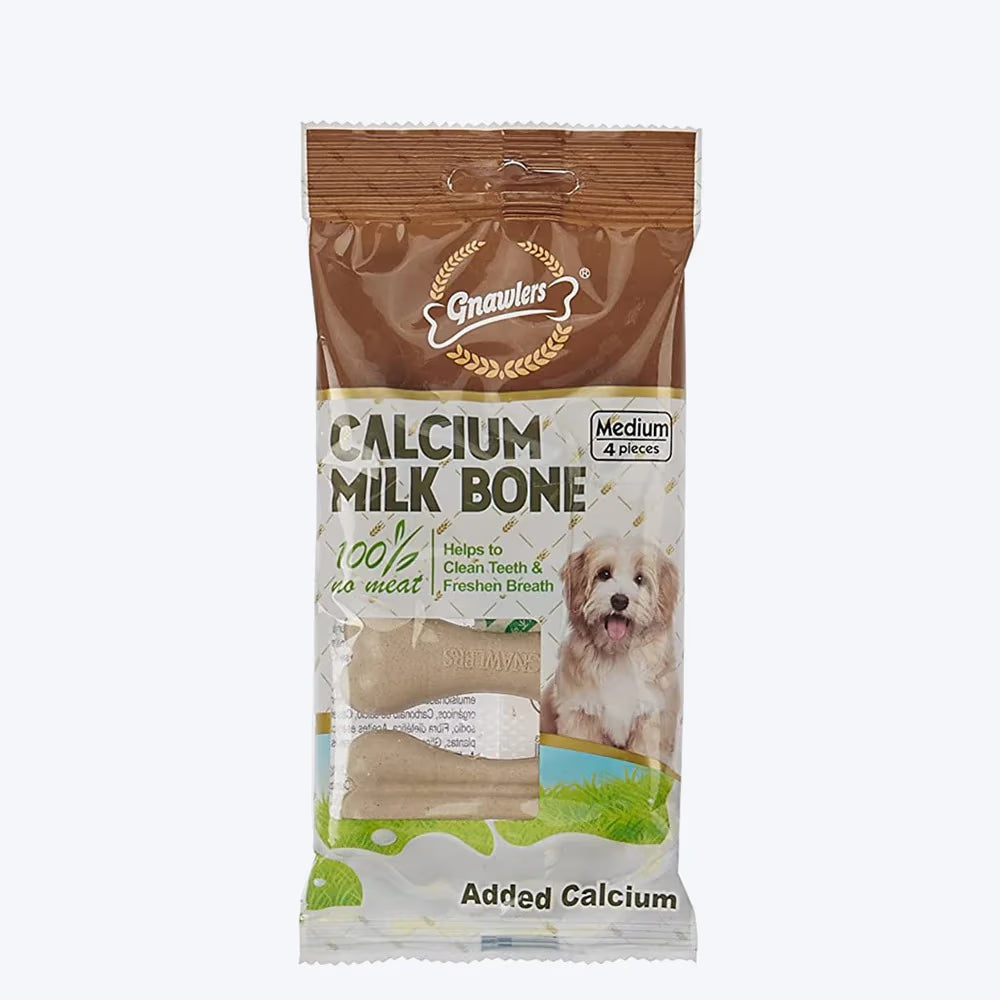 Gnawlers 3" Calcium Bone Dog Treats - 4 in 1