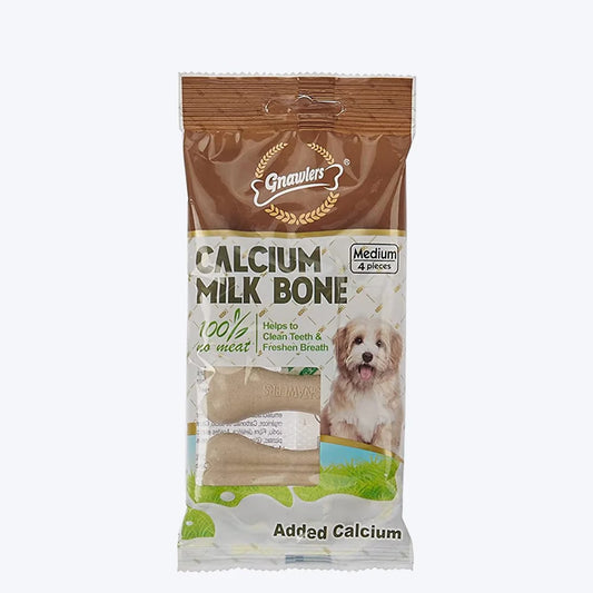 Gnawlers 3" Calcium Bone Dog Treats - 4 in 1