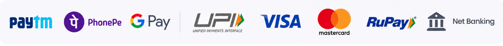 Accepted payments: Paytm, PhonePe, Google Pay, UPI, Visa, Mastercard, RuPay, Net Banking