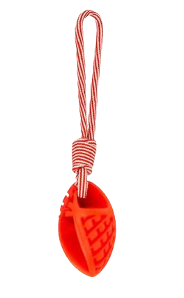 Spike Oval Egg TPR Chew Toy with Rope - Medium