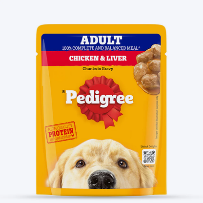 Pedigree Adult Chicken & Lever Chunks in Gravy 70gm