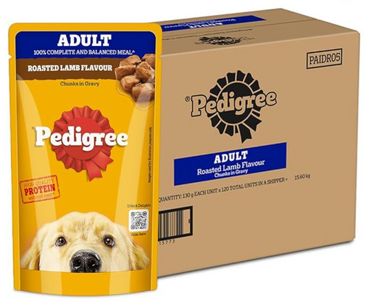 Pedigree Gravy Adult Lamb Flavour - Chunks Wet Dog Food 130gm Pouch