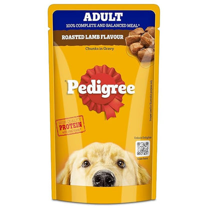 Pedigree Gravy Adult Lamb Flavour - Chunks Wet Dog Food 1x70gm Pouch