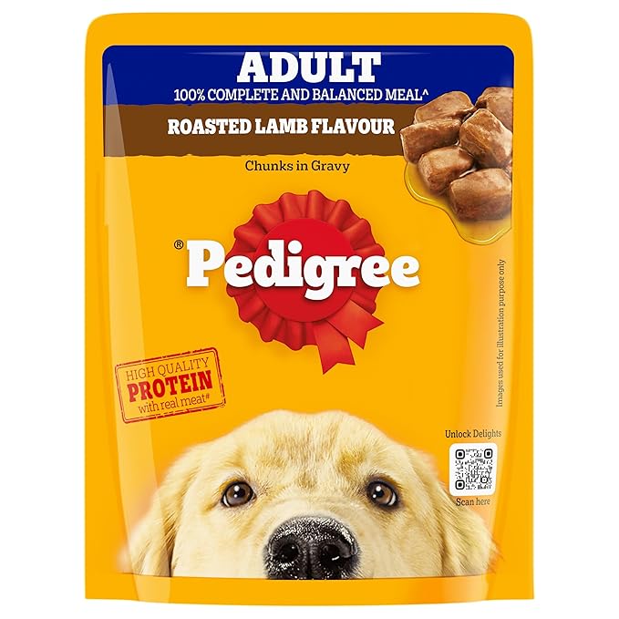 Pedigree Gravy Adult Lamb Flavour - Chunks Wet Dog Food 30x70gm Pouch