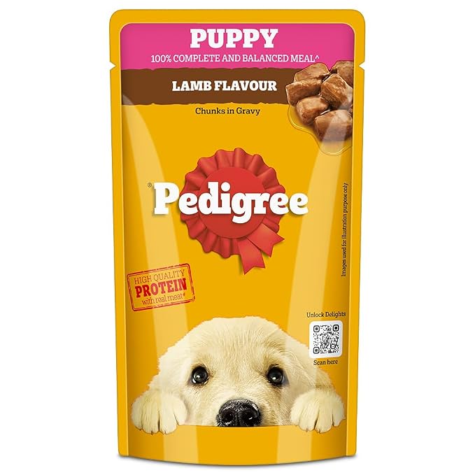 Pedigree Gravy Puppy Lamb Flavour - Chunks Wet Dog Food 70gm Pouch