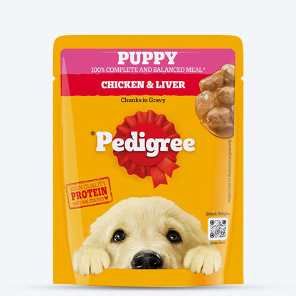Pedigree Puppy Chicken & Lever Chunks in Gravy 70gm