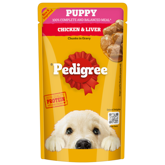 Pedigree Puppy Chicken & Liver Chunks in Gravy 130gm