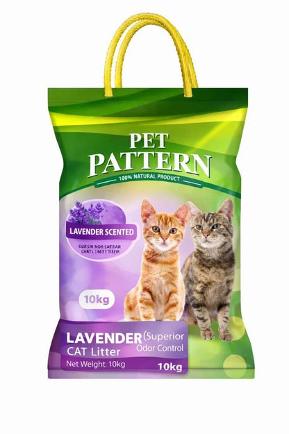 Pet Pattern Lavender Clay Cat Litter-10Kg - image 1