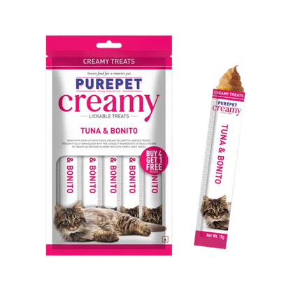 PurePet Creamy Tuna & Bonito 5 Sticks Cat Treats