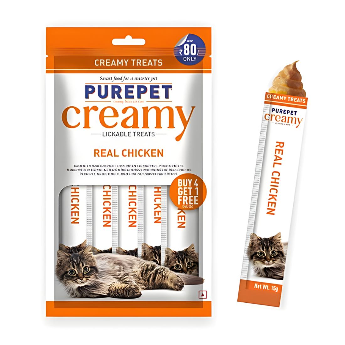 PurePet Creamy Real Chicken 5 Sticks Cat Treats