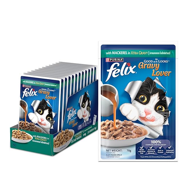 Purina Felix Adult Mackerel in Gravy Wet Cat Food 70gm Pouch