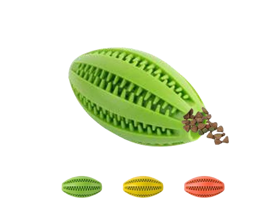Treat Dispensing Rugby Ball - Interactive Toy