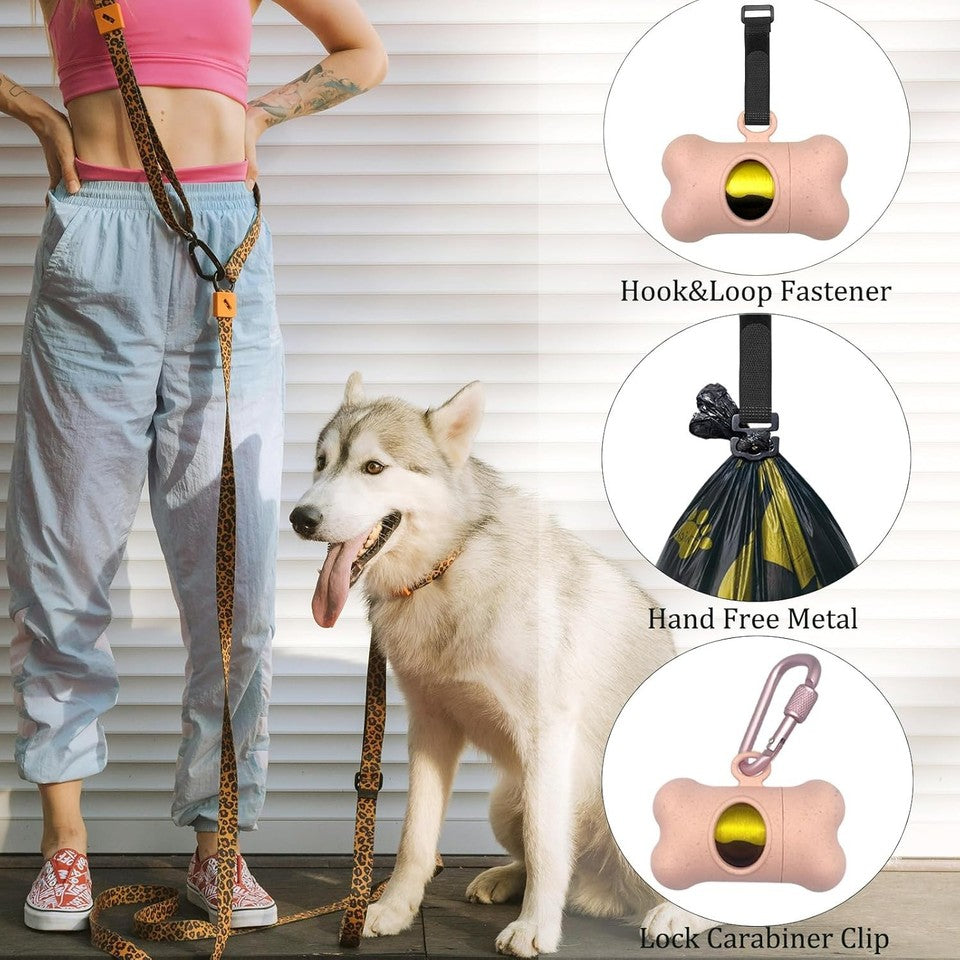 Poop Bag Holder Bone Shaped with Key Chain and Waste Trash Bag for Dogs - image 1