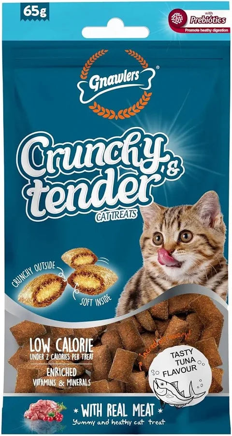 Gnawlers Crunchy & Tender Tuna Cat Treats - 65 g