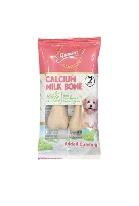 Gnawlers Calcium Milk Bone - 2 pcs Strip