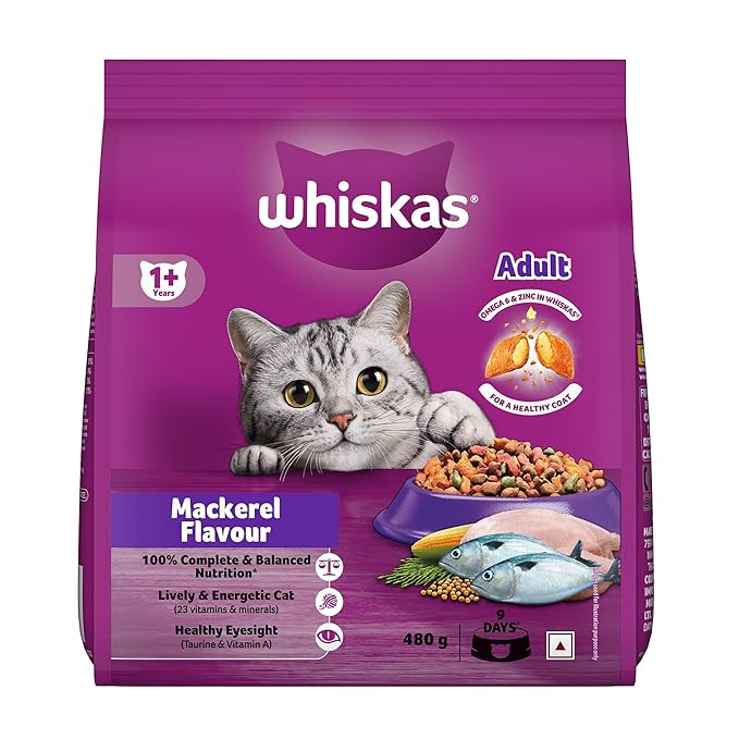 Whiskas Adult Dry Cat Food (1+ Years) – Mackerel