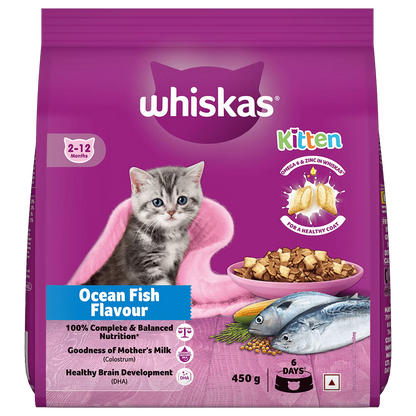 Whiskas Kitten Dry Cat Food (2-12 months) – Ocean Fish Flavour