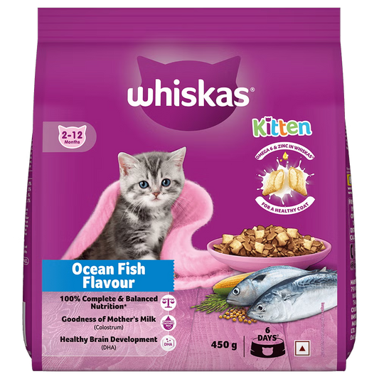 Whiskas Kitten Dry Cat Food (2-12 months) – Ocean Fish Flavour