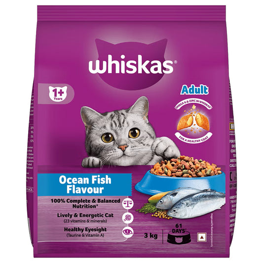 Whiskas Adult Dry Cat Food (1+ Years) – Ocean Fish Flavour