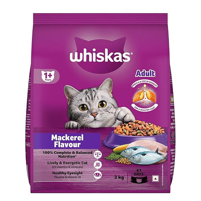 Whiskas Adult Dry Cat Food (1+ Years) –  Mackerel Flavour