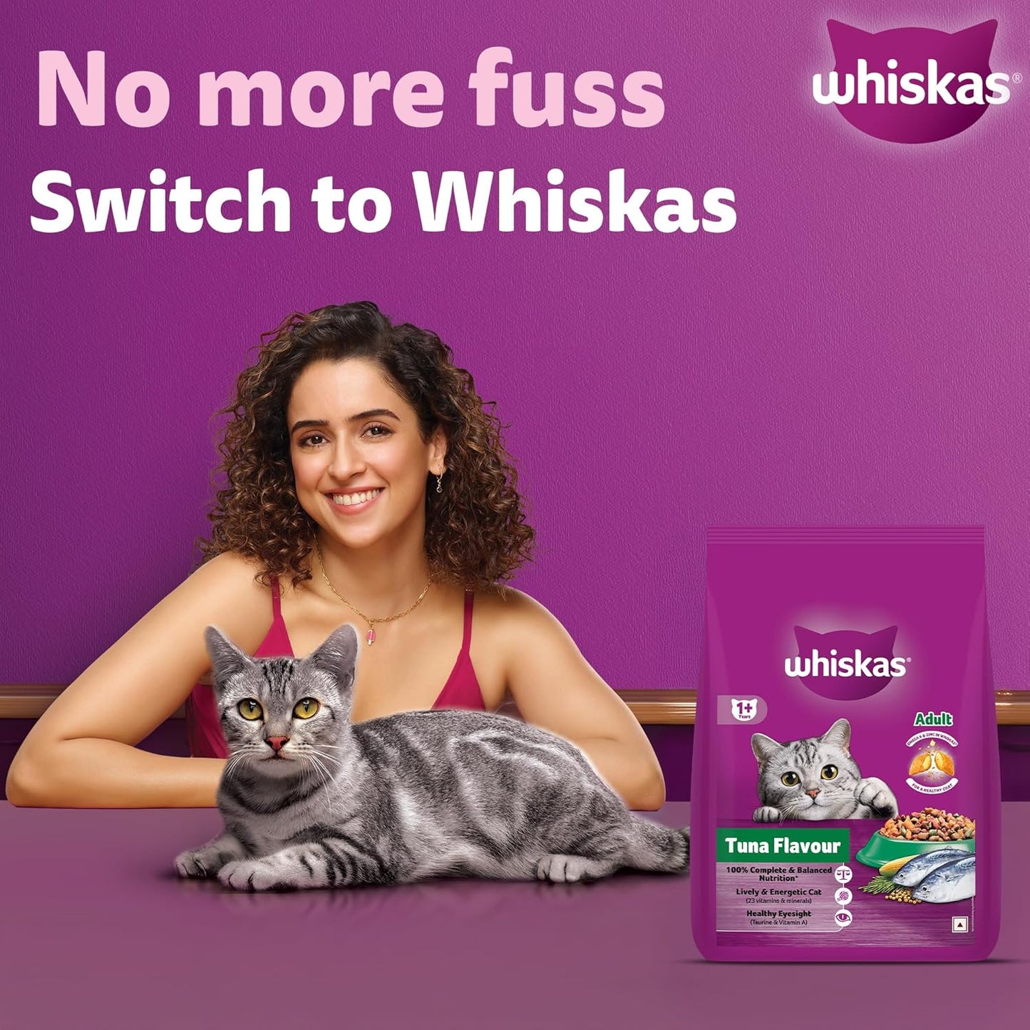 Whiskas Adult Dry Cat Food (1+ Years) – Tuna Flavour