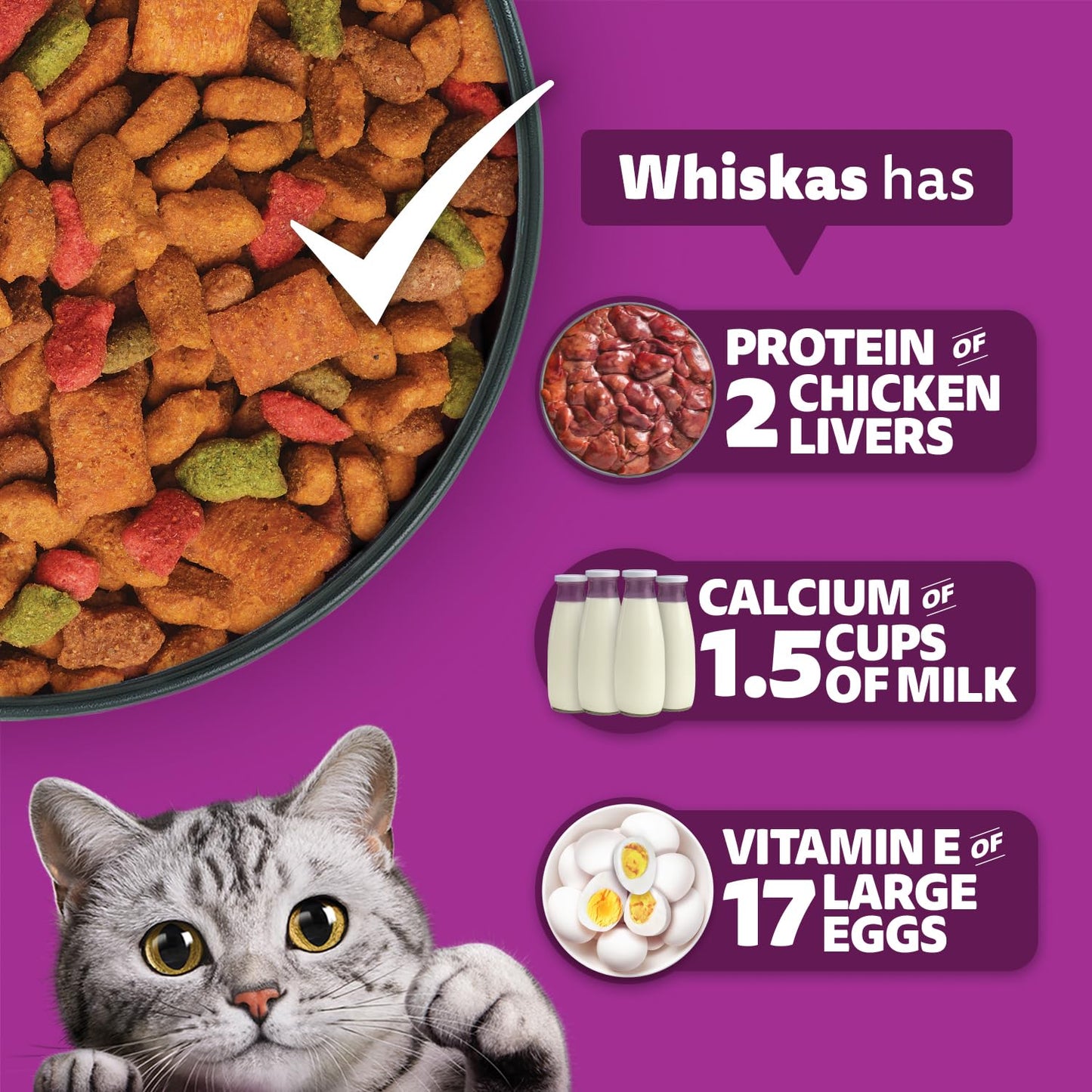 Whiskas Adult Dry Cat Food (1+ Years) –  Mackerel Flavour